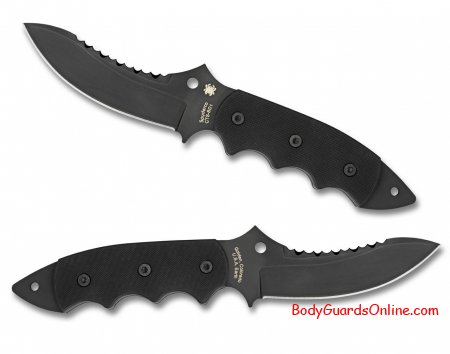    Spyderco Pygmy Warrior Knife (4.6" Black Plain) FB29GPS